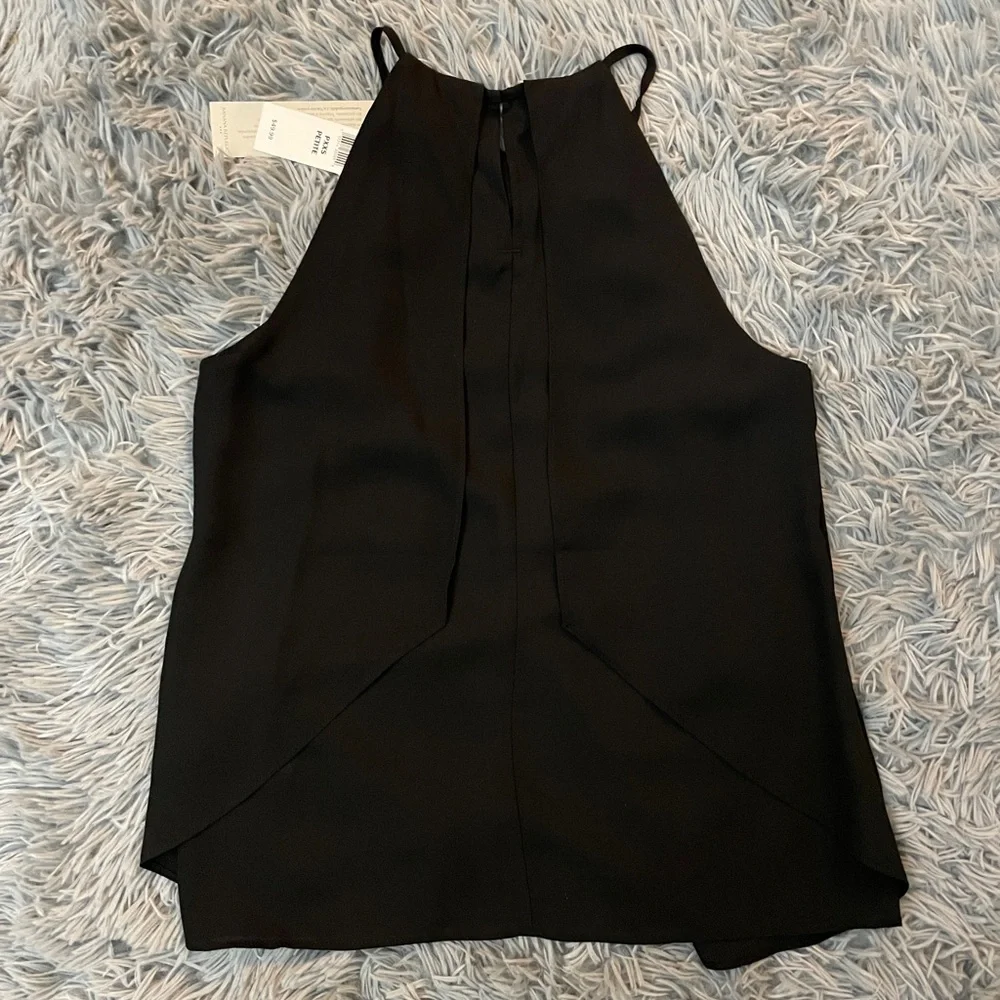 NWT Banana Republic Womens High-Neck Layered Sleeveless Top in black color - Picture 2 of 13